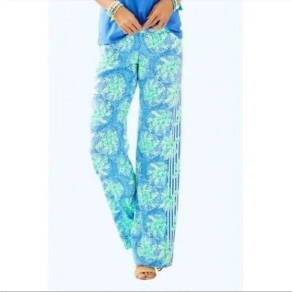 Lilly Pulitzer Palazzo Pants Women’s XS Tropic Like It’s Hot Blue Bal Harbour - Picture 15 of 17